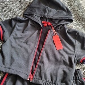 Black and Red Hoodie Set